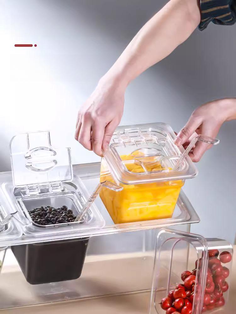 투명 반찬통 진공 셀프 고기집 업소용 식재료 김치 파스타 단무지 토핑 양념통 - 상세 이미지 4