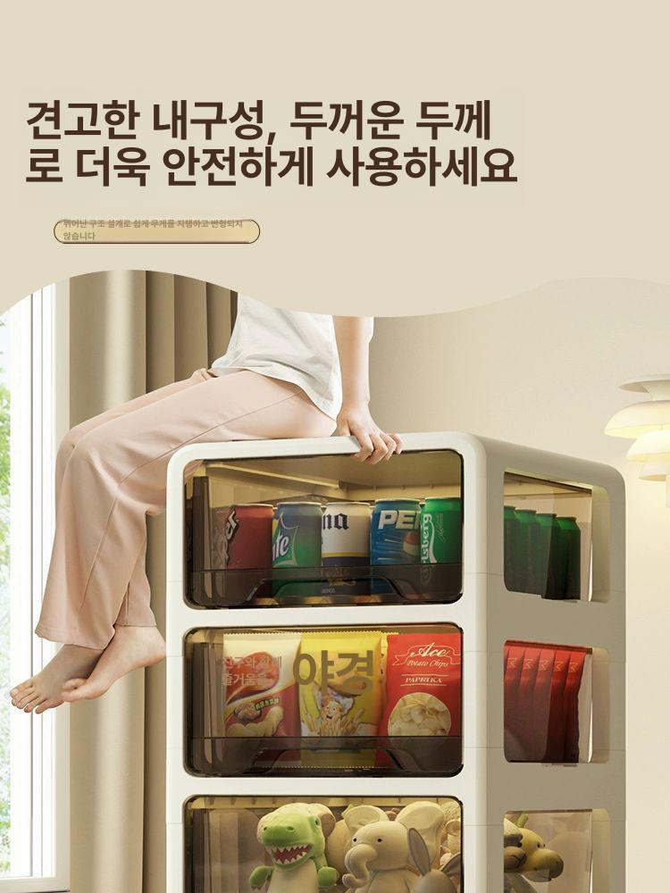 이동식 서랍장 주방 거실 플라스틱수납장 카트 틈새 바퀴형 수납트롤리 욕실 침실 - 상세 이미지 3