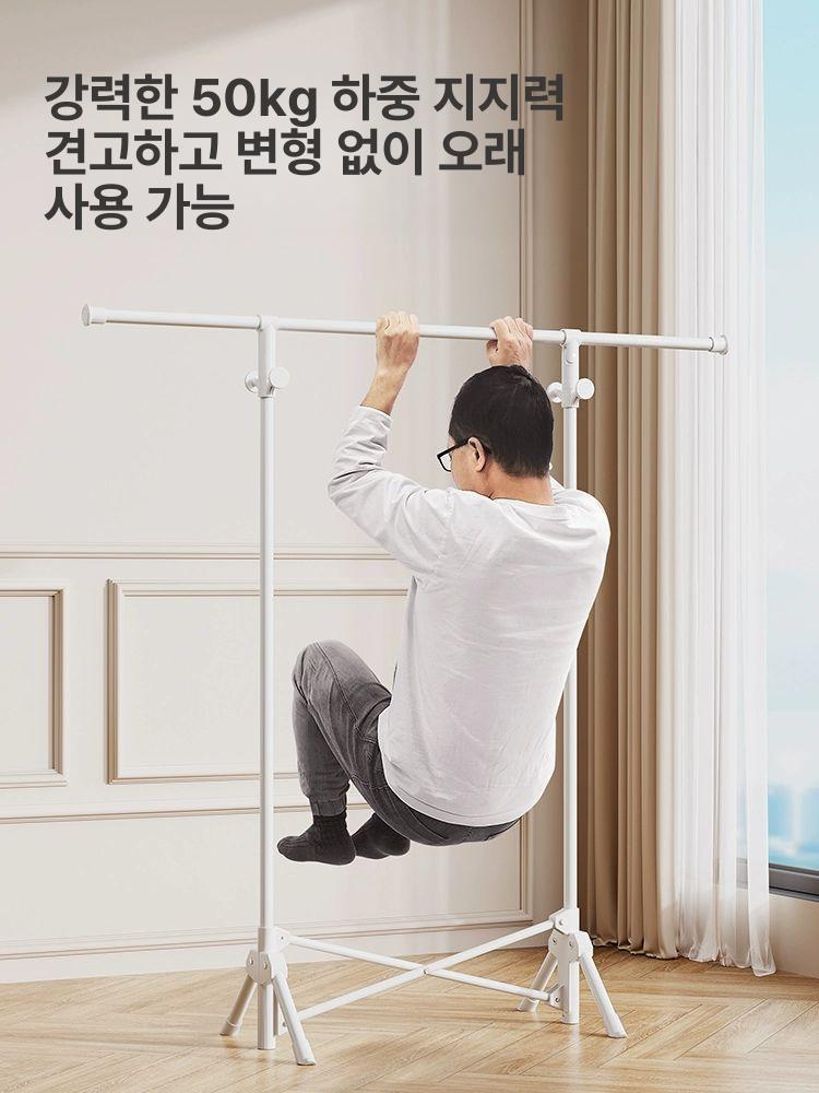 접이식 스탠드 철제 튼튼한 헹거 이동식행거 디스플레이 바퀴 거치대 북유럽 모던 - 상세 이미지 4