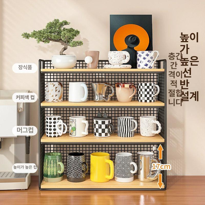 원목 수납장 오픈선반 빈티지 진열대 카페 인테리어 미닫이문 다용도 정리대 심플 - 상세 이미지 2