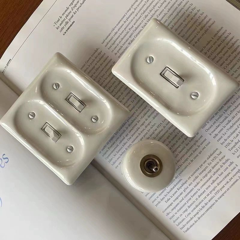 레트로 스위치커버 고급 가정용 빈티지 인테리어 소켓 장식 스타일 벽스위치 - 상세 이미지 2