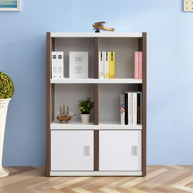 가구의서 G3 하단 도어 책장 811x280x1200mm, 3단, 오크화이트 - 상품 이미지
