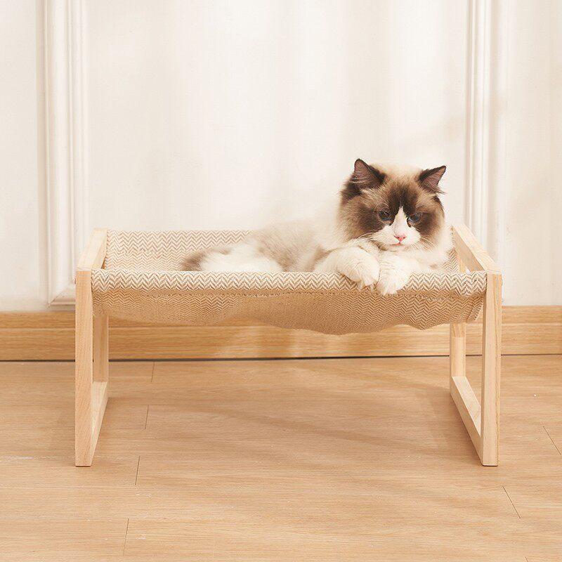 원목 고양이 침대 접이식 선반 투명 해먹 클립형 창가 캣타워 직사각형 책상 - 상세 이미지 3