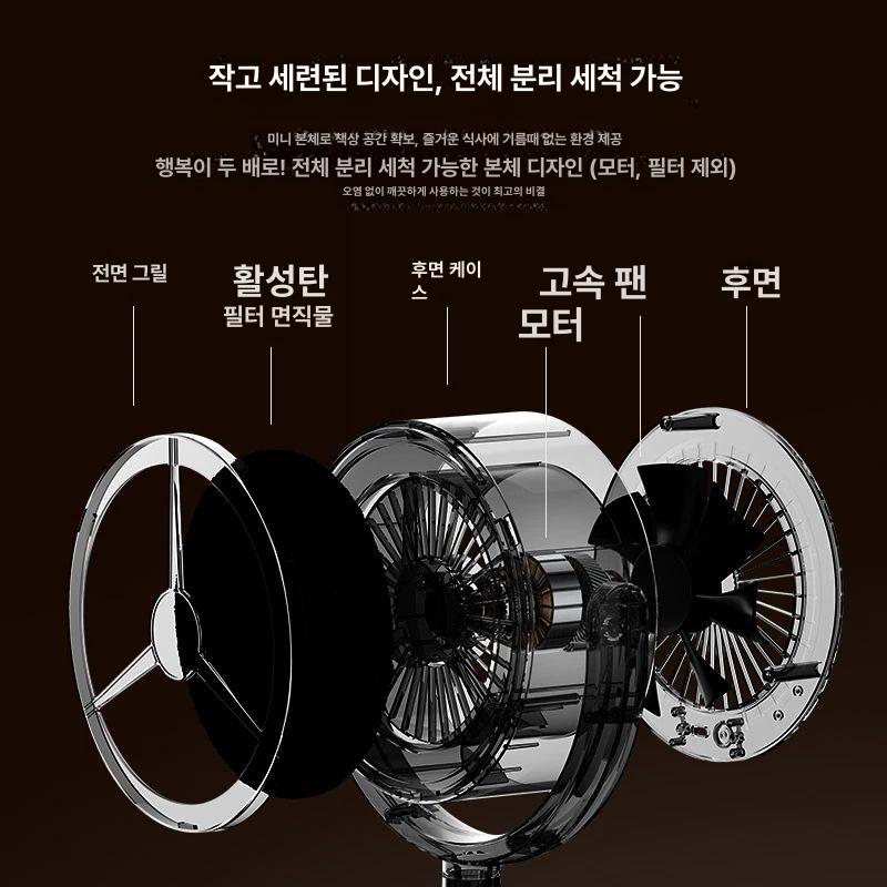 무선 냄새 휴대용후드 흡입기 레인지후드 식탁 캠핑 차박 충전 렌지 가정용후드 버전 - 상세 이미지 4
