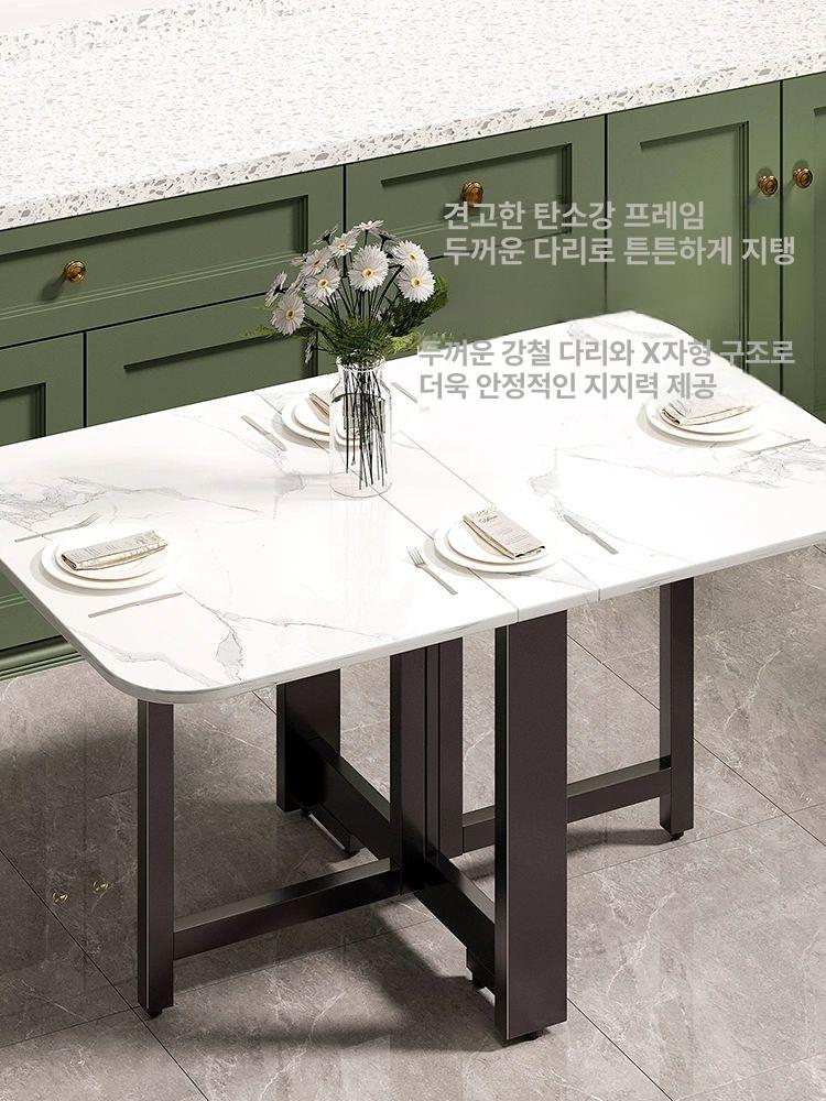 다용도 원룸 접이식테이블 간이 식탁테이블 공간활용 탁자 밥상 확장형테이블 프레임 - 상세 이미지 3