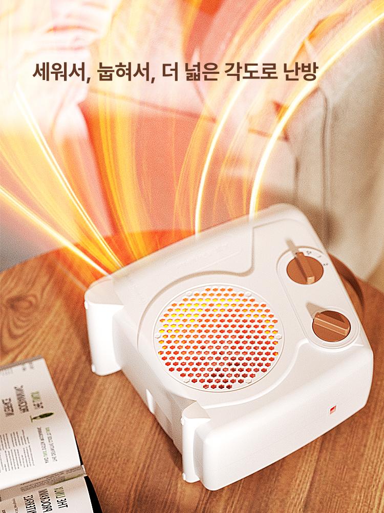 캠핑 무선온풍기 소형 히터 탁상용 차박 열풍기 난방 실내 차량용 저전력 전기 - 상세 이미지 2