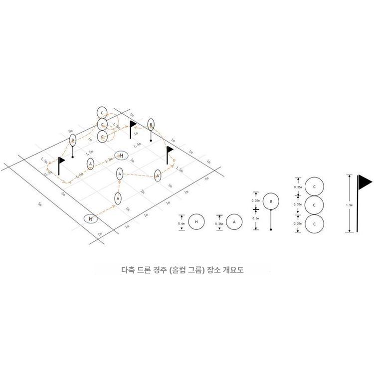 드론 장애물 훈련 세트 골대 깃발 경주 주행 서킷 통과 실기 실내 경기용 - 상세 이미지 3