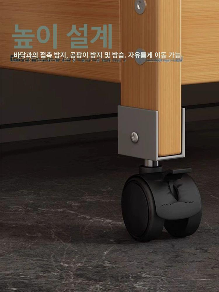 선반 우드트롤리 원목 카트 바퀴달린 진열대 수납장 트레이 다용도 이동식트롤리 - 상세 이미지 3