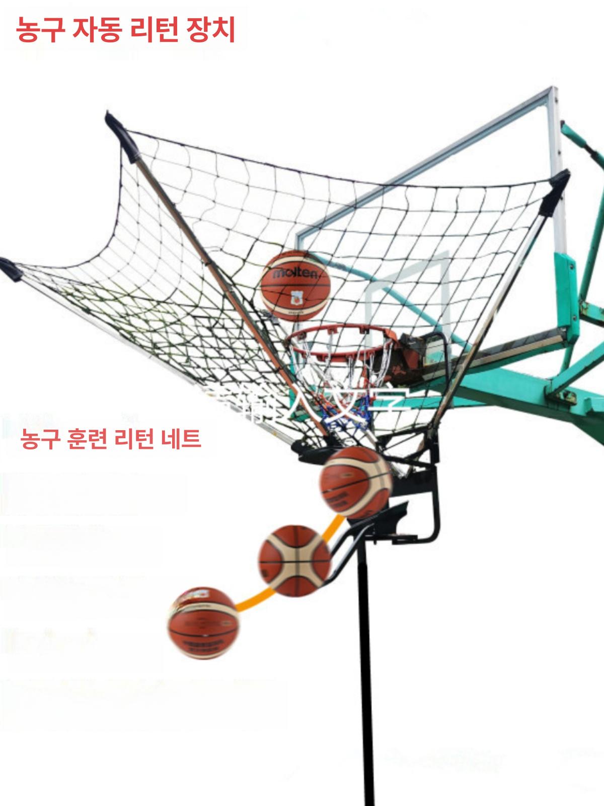 골대 슈팅네트 자유투 연습기 그물망 회수기 농구공 셀프 포켓 리바운더 리턴볼 철망 - 상세 이미지 2
