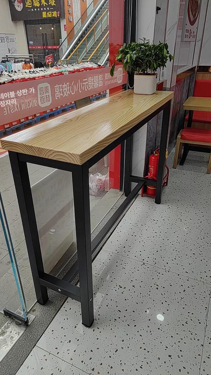 창가 테이블 긴형 카페 탁자 책상 베란다 미니 홈바 거실 폭좁은 창가테이블 소파 보조 - 상세 이미지 5