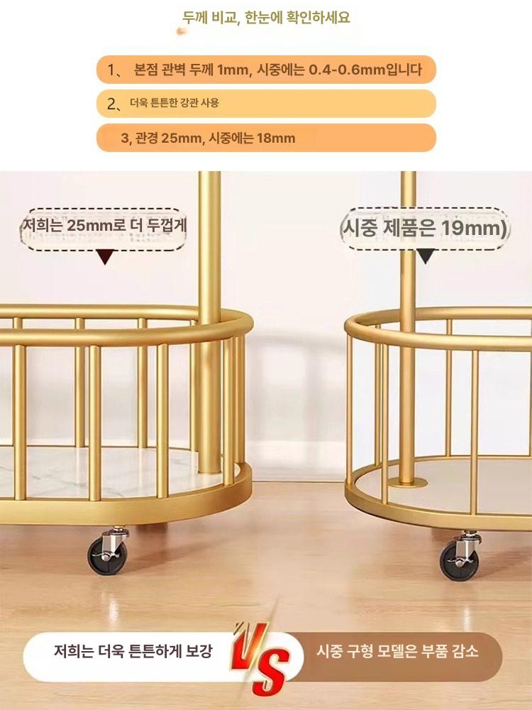 철제 바퀴 스탠드 조명 벽장 옷걸이 수납 행거 북유럽 모던 침실 인테리어용품 - 상세 이미지 4