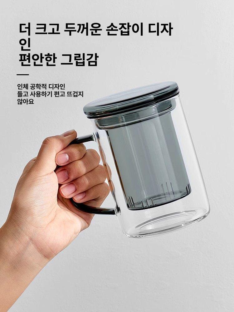 거름망 티팟 유리 내열 주전자 차내리는 차 티포트 직화 유리다관 세트 유리주전자 유리티팟 - 상세 이미지 5