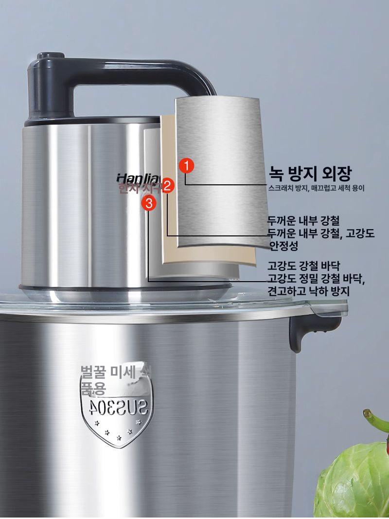 업소용 전동 야채 다지기 마늘 분쇄기 고기 갈이 양파 자동 절단 만능 식재료 처리기 - 상세 이미지 2