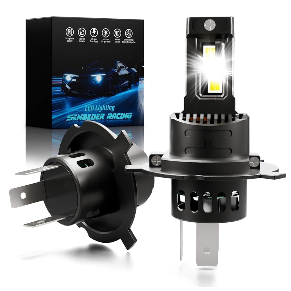 2025 H4 /9003 /HB2Bulbs 콤보, 15000RPM 냉각 팬과 함께 3분 설치, 1 1 크기 플러그 앤 플레이, 2팩(H4 /HB2) H4/9003/HB2 - 상품 이미지