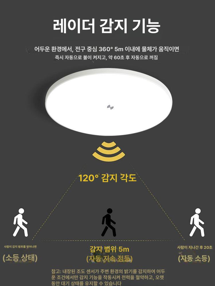 원형 화장실센서등 직경 주광 현관조명 화장실등 복도등 천장조명 직부등 - 상세 이미지 4