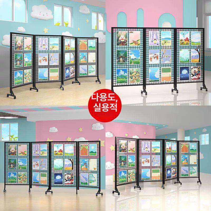 접이식 네트망파티션 인테리어 작품전시대 스탠드 휀스망 전시대가벽 진열대 매쉬 - 상세 이미지 4