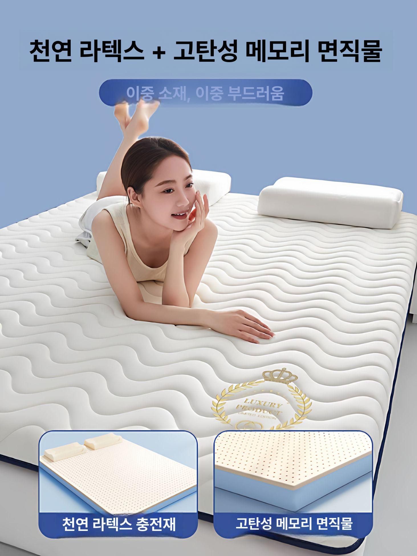 메모리폼 침대토퍼 단단한 라텍스 매트리스 패드 바닥용 야외 캠핑 손님침구 - 상세 이미지 2