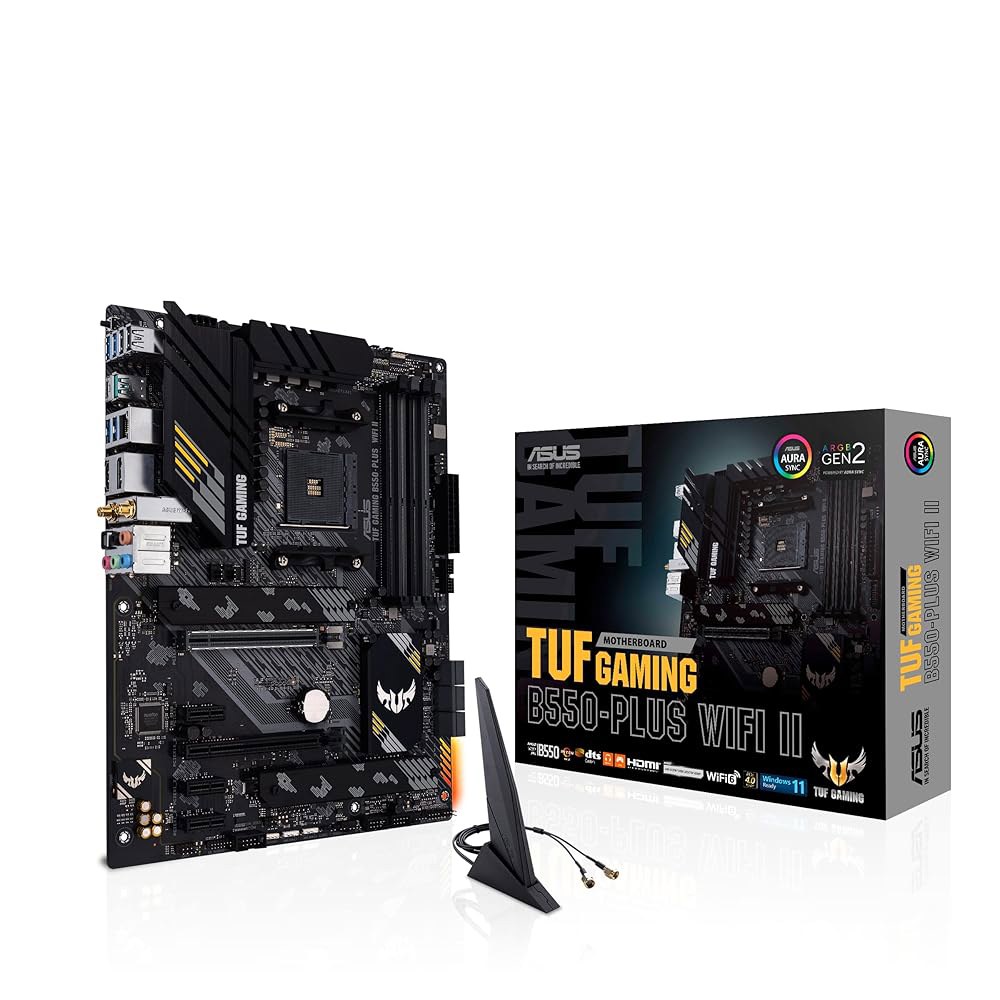 ASUS TUF 게이밍 B550-PLUS WiFi II AMD AM4(3세대 라이젠 ) ATX 마더보드(PCIe 4.0, 6, 2.5Gb LAN, BIOS 플래시백, USB 3.2 - 상품 이미지