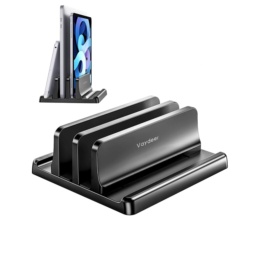 책상용 베이디어 버티컬 저장 , 절약형 공간 조절 지원 플라 가능한 4in1 듀얼 Mac, Dell, 정리함 홀더, Lenovo용 Surface, 노트북 스탠드, Pink - 상품 이미지