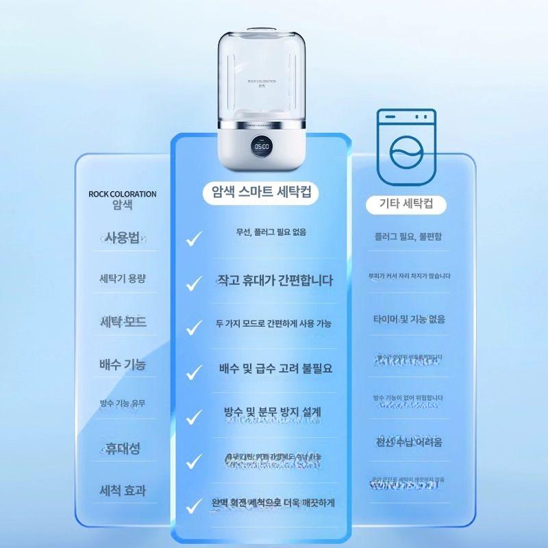 소형 속옷세탁기 원룸 가정용 무설치 여행용 듀얼컵 무선미니세탁기 캠핑 - 상세 이미지 3