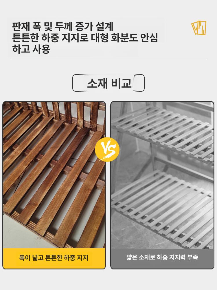 원목 화분선반 베란다 식물거치대 실내정원 다층수납 화초받침대 목재선반 - 상세 이미지 4
