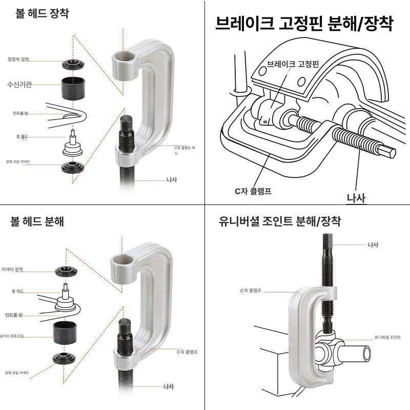 자동차 볼조인트탈착기 스탠다드핏 공구 부싱 너클 - 상세 이미지 4
