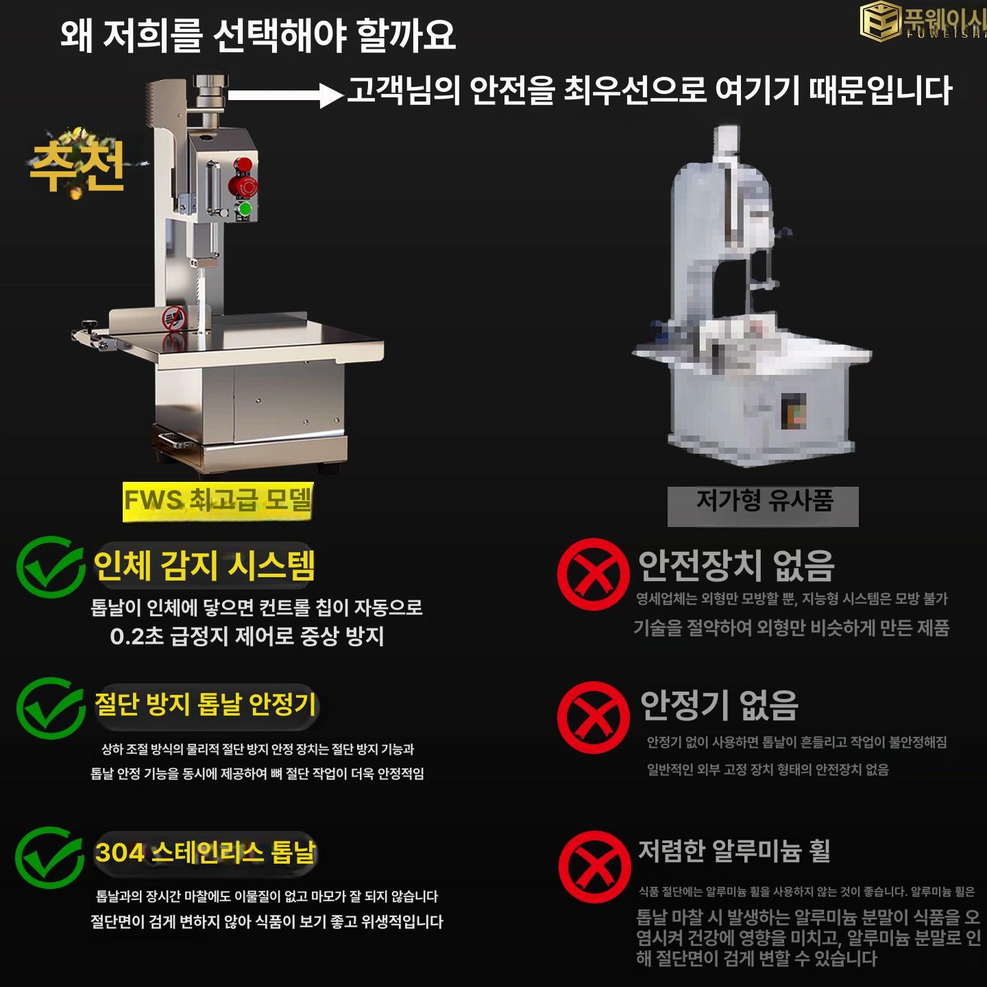 소뼈 골절기업소용 자르는기계 고기절단기 뼈절단 톱날 커팅기 냉동육절기 - 상세 이미지 3