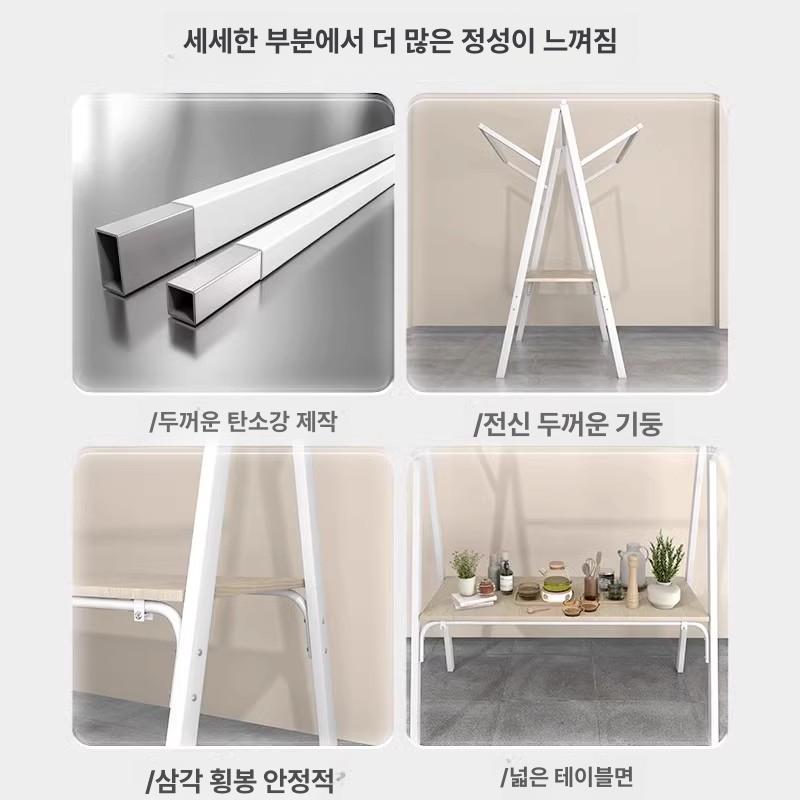 플리마켓 매대 진열대 철재 야외 가판대 접이식 시장 130x60x200 앤 화이트 E - 상세 이미지 5