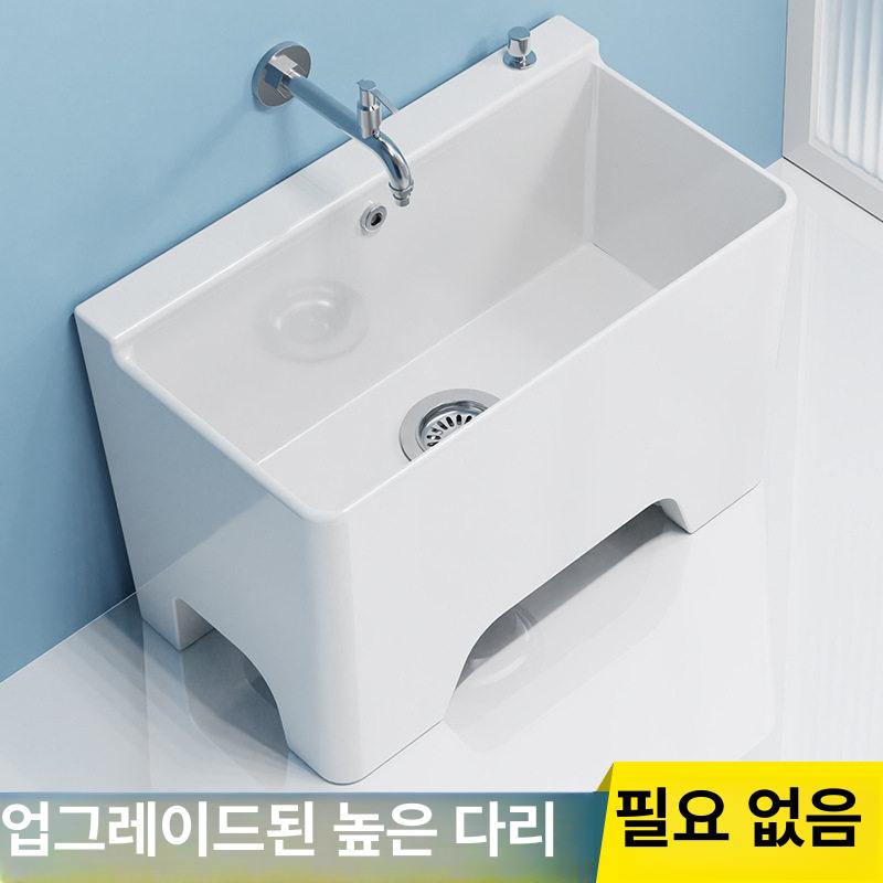 세라믹 대걸레세척통 물받이 배수 밀대 청소용 구멍형 가정용 걸레빠는통 청소대 - 상세 이미지 2