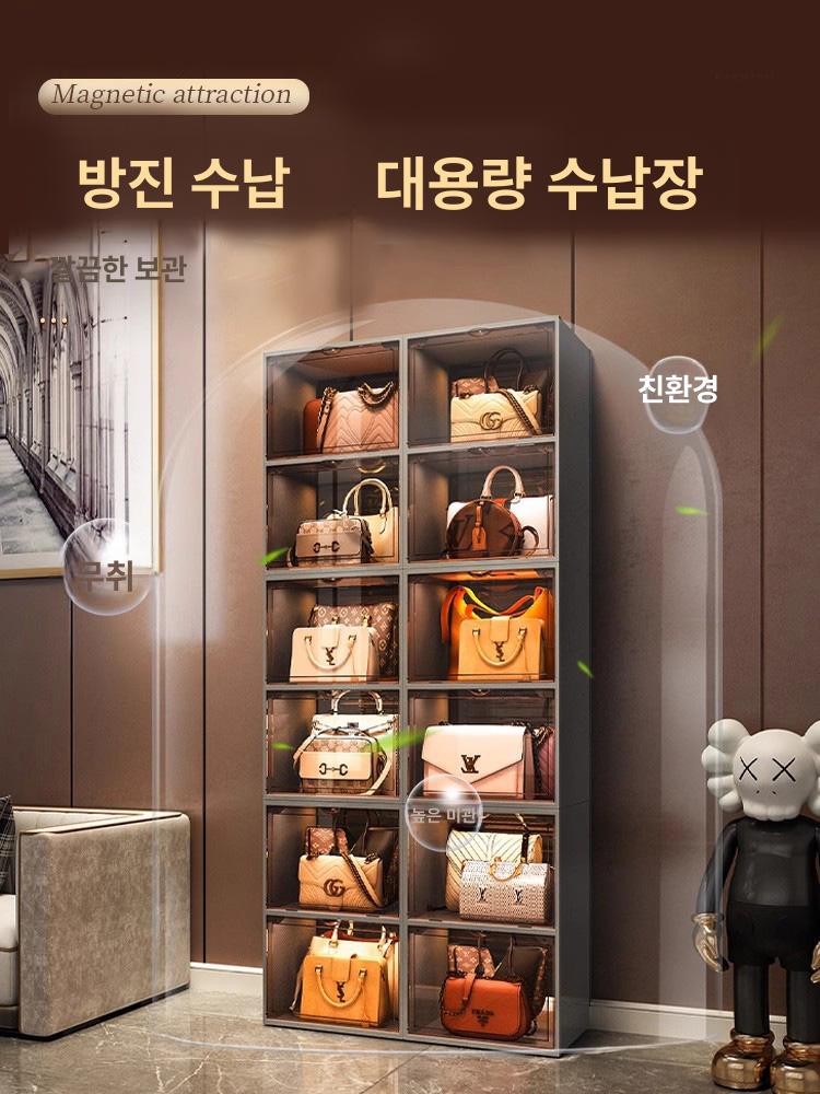 가정용 진열장 장식장 투명 선반 전시대 인테리어 디스플레이 캐비닛 수납함 가방 - 상세 이미지 5