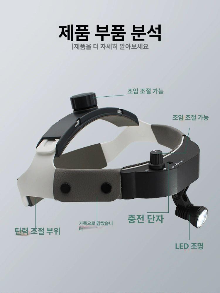 시계 루페 안경 렌즈 확대안경 현미경 정밀작업용 보석 주얼리 진료 돋보기 라이트 - 상세 이미지 3