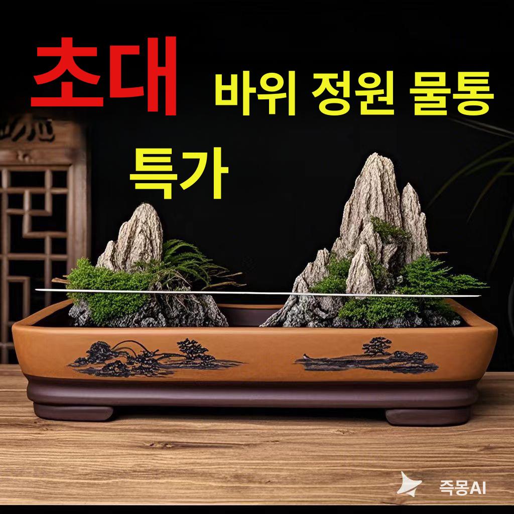 받침대 돌수반 수경 진열대 높이 수석좌대 장식대 장식품 화분 정원 묵죽 별하늘 타원 - 상세 이미지 2
