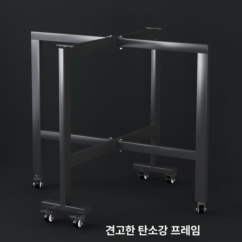 원형 이동식식탁 다용도 바퀴달린 다이닝 원룸 상판 카페 원탁테이블 확장 반원 - 상세 이미지 5