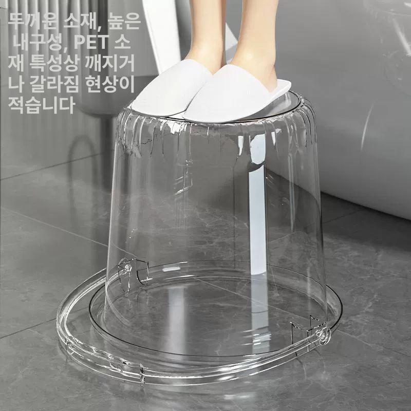 바케스 물통 투명 욕실 목욕탕 화장실 청소 바가지 버킷 무뚜껑 수납 캠핑 버켓 빨래 - 상세 이미지 4