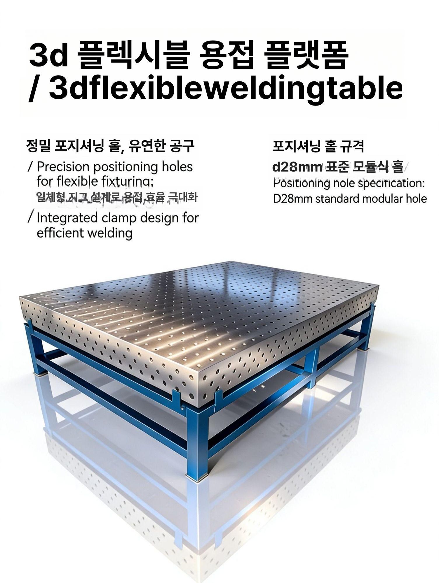 3차원 용접테이블 작업대 지그 고정 정밀 입체식 조립 클램핑 용접정반 주철 다공성 - 상세 이미지 4