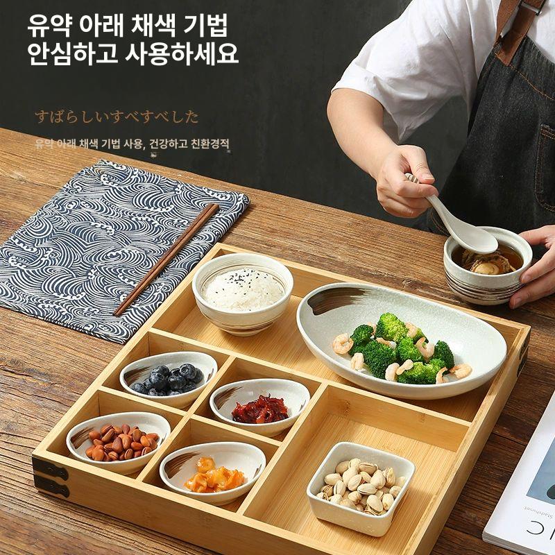 1인분 밥그릇 일식 도자기 식기 세트 심플 모던 주방용품 신혼집 깔끔한 밥공기 - 상세 이미지 3