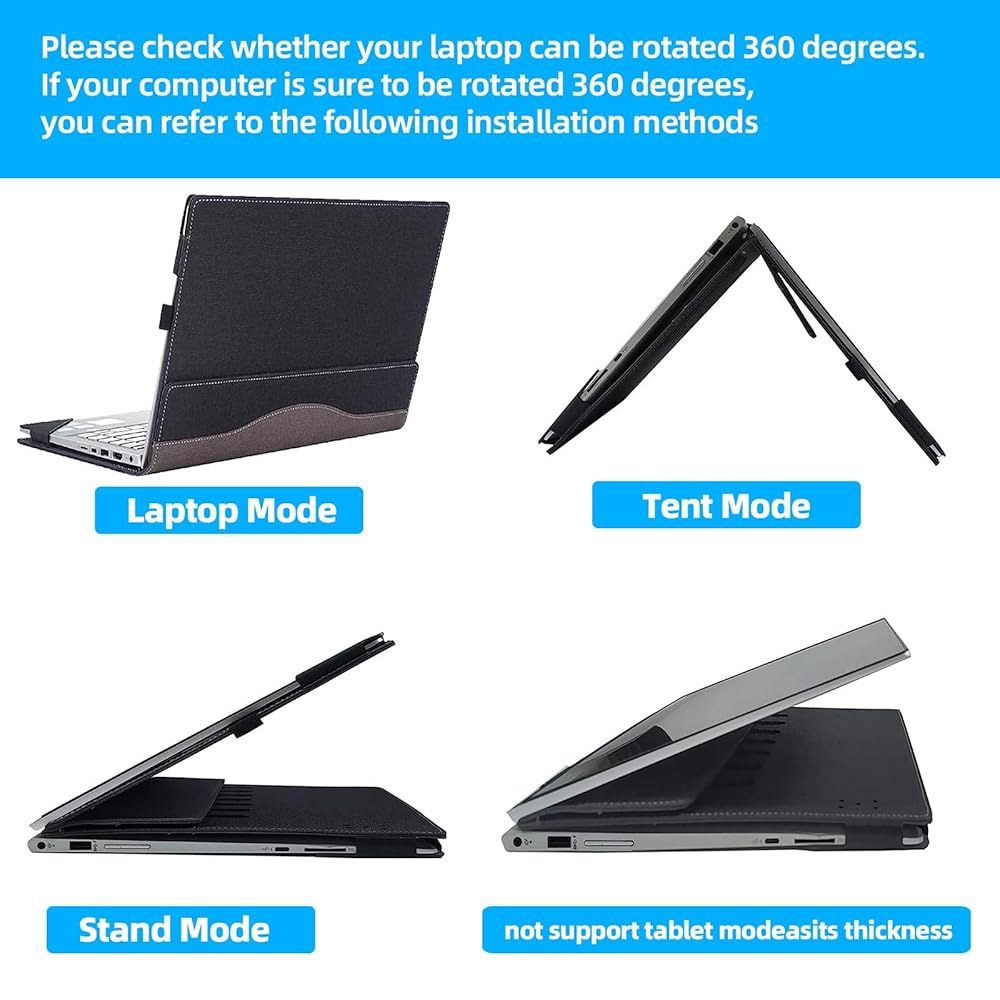 ASUS ProArt PX13 케이스 (HN7306)용 모델과 1 커버 in 그레이) 않음] 포켓 (다크 노트북 WOD 호환되지 인사이드 PU 가죽 [다른 Dark Gray - 상세 이미지 3