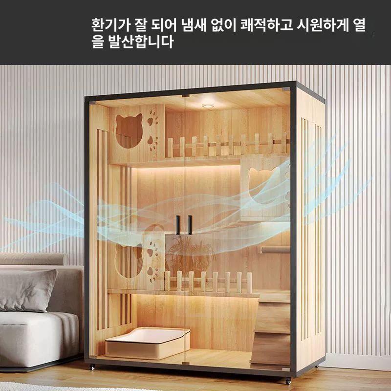 고양이 대형 캣하우스 다층 놀이터 아파트 숨숨집 반려묘 사육장 격리 철제 - 상세 이미지 4