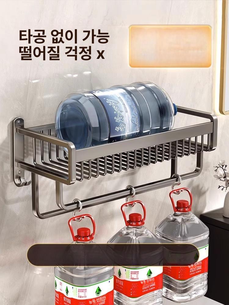 벽걸이 욕실선반 수납 욕실 드라이기 거치대 욕실정리선반 용품 정리대 정리 수건 강화 - 상세 이미지 3
