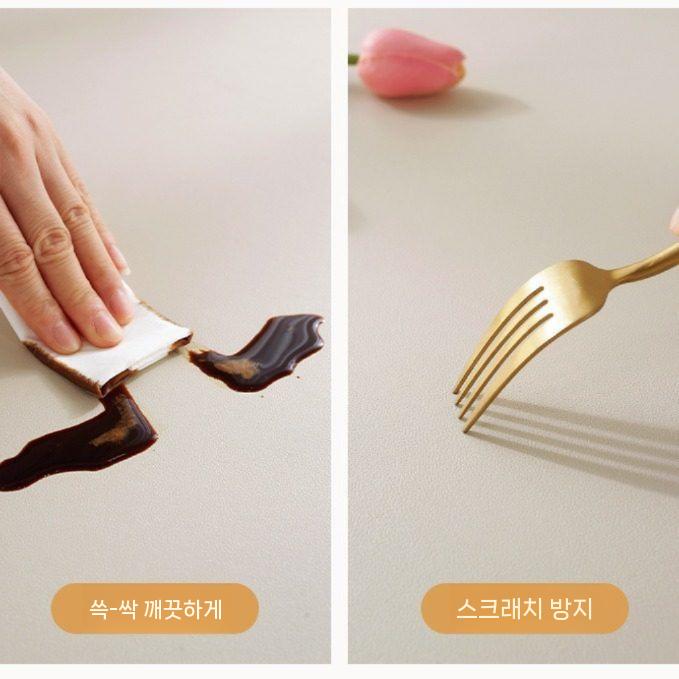 가죽 테이블매트 보호 심플한 패드 사각 인테리어 내구성 투명매트 데스크패드 매트 책상 - 상세 이미지 2