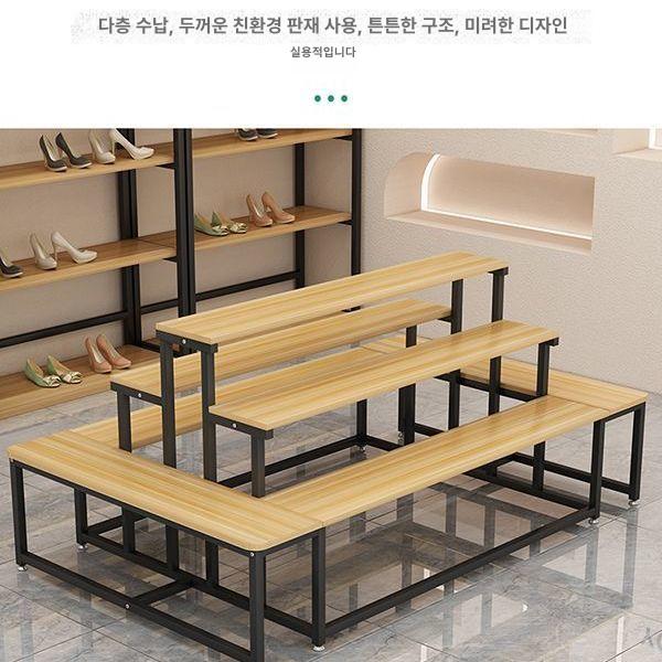 슈즈 신발진열장 디스플레이 정리 거치대 수납 매장 랙 선반 디피용 길이 매대 경사형 - 상세 이미지 2