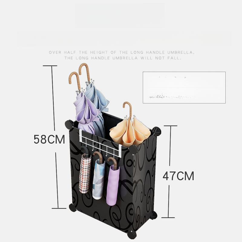 대용량 우산꽂이 플라스틱 현관 호텔 우산보관함 사무실 정리함 사각 장우산 단우산 - 상세 이미지 4