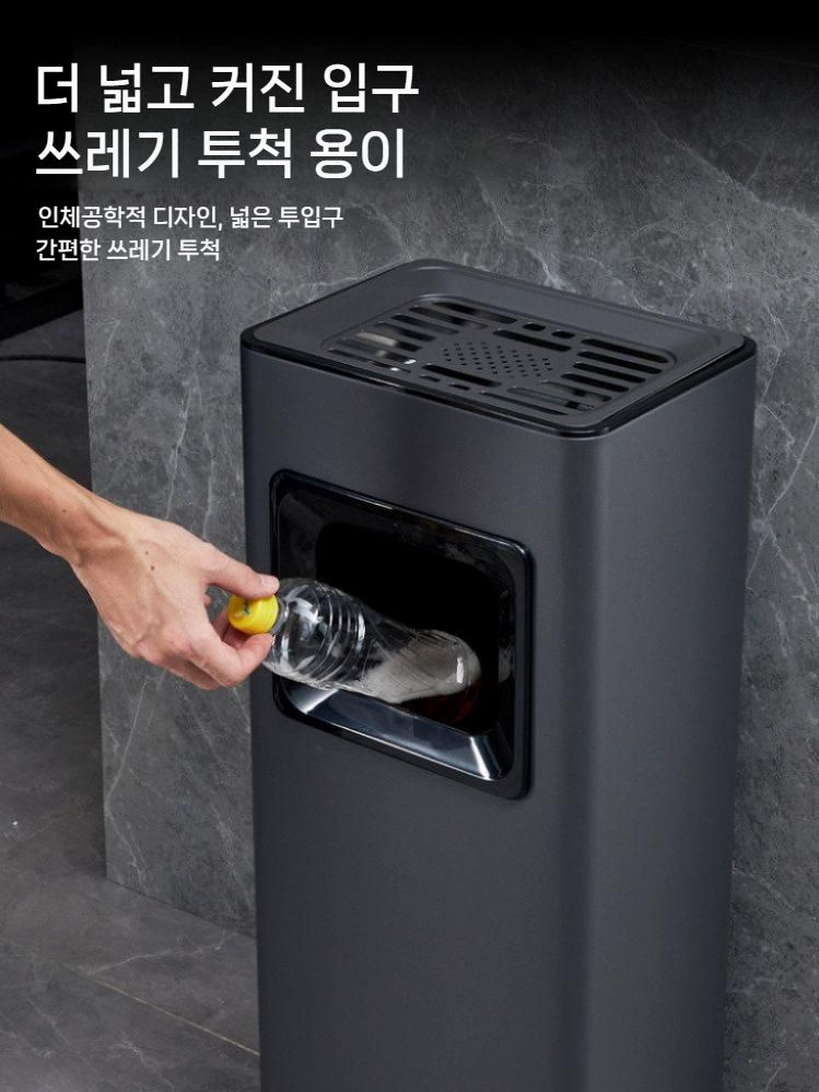대용량 철제쓰레기통 야외용 원형 업소용 사무실 다용도 뚜껑 대형 스텐휴지통 - 상세 이미지 2