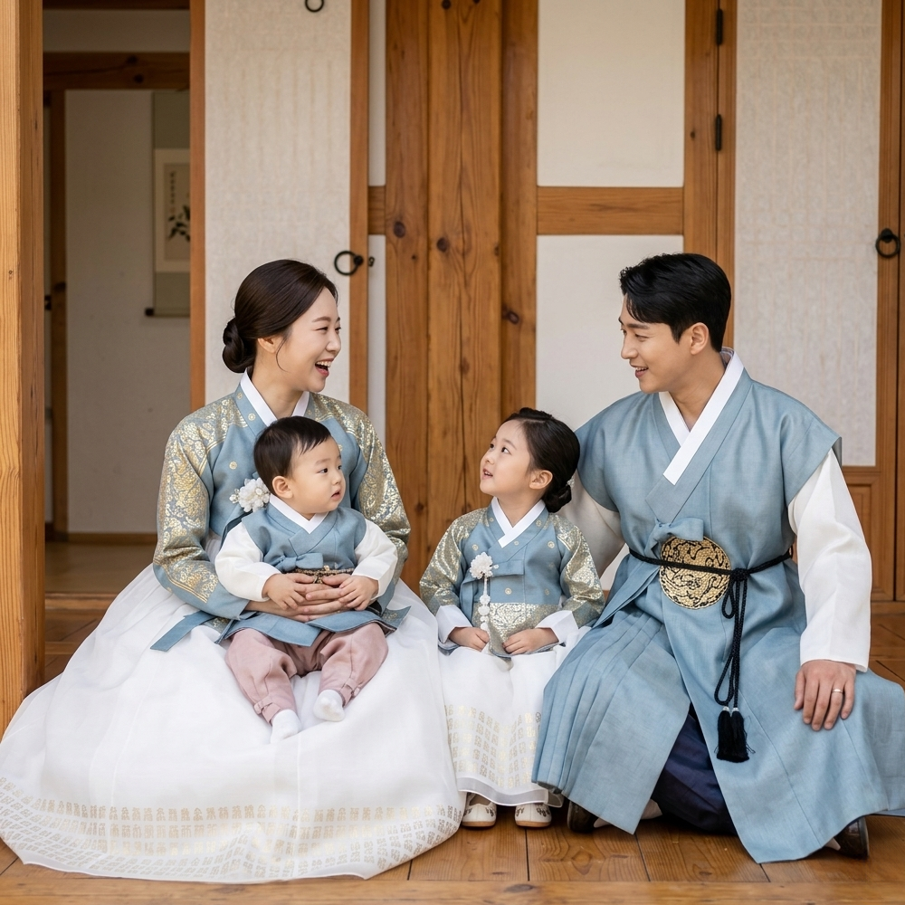 궁 한복 대여 3인 돌잔치 가족 의정부 동두천 서울 아가 행사 183번 - 상품 이미지