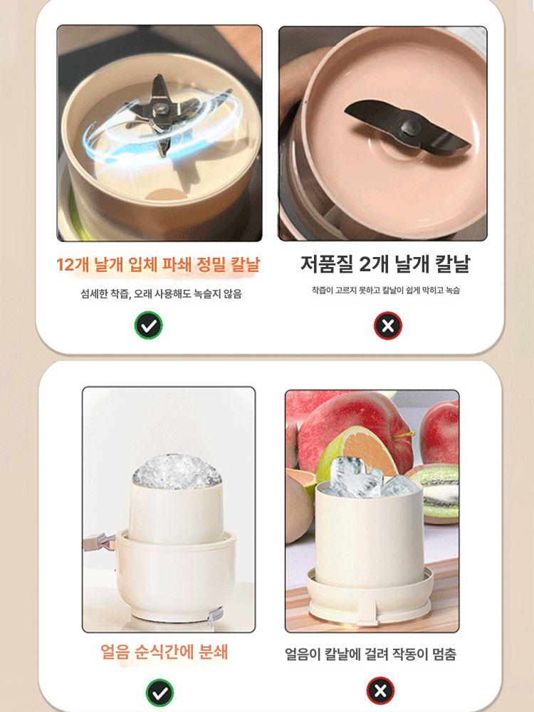휴대용 텀블러 무선 대용량 소형 블라스트 믹서기 블렌더 블 가정용 닌자 초고속 착즙기 - 상세 이미지 3