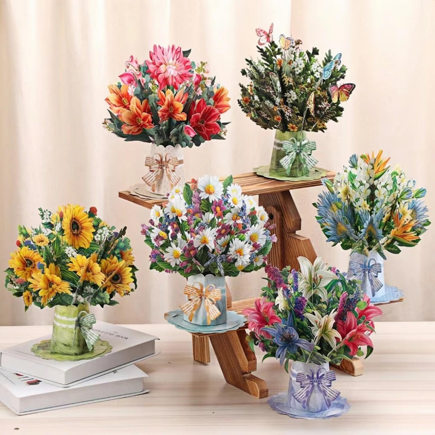 입체플라워북 팝업 테마 인테리어 꽃책 가정의날 꽃밭 북 몰리 선물 꽃다발 해바라기 - 상세 이미지 2