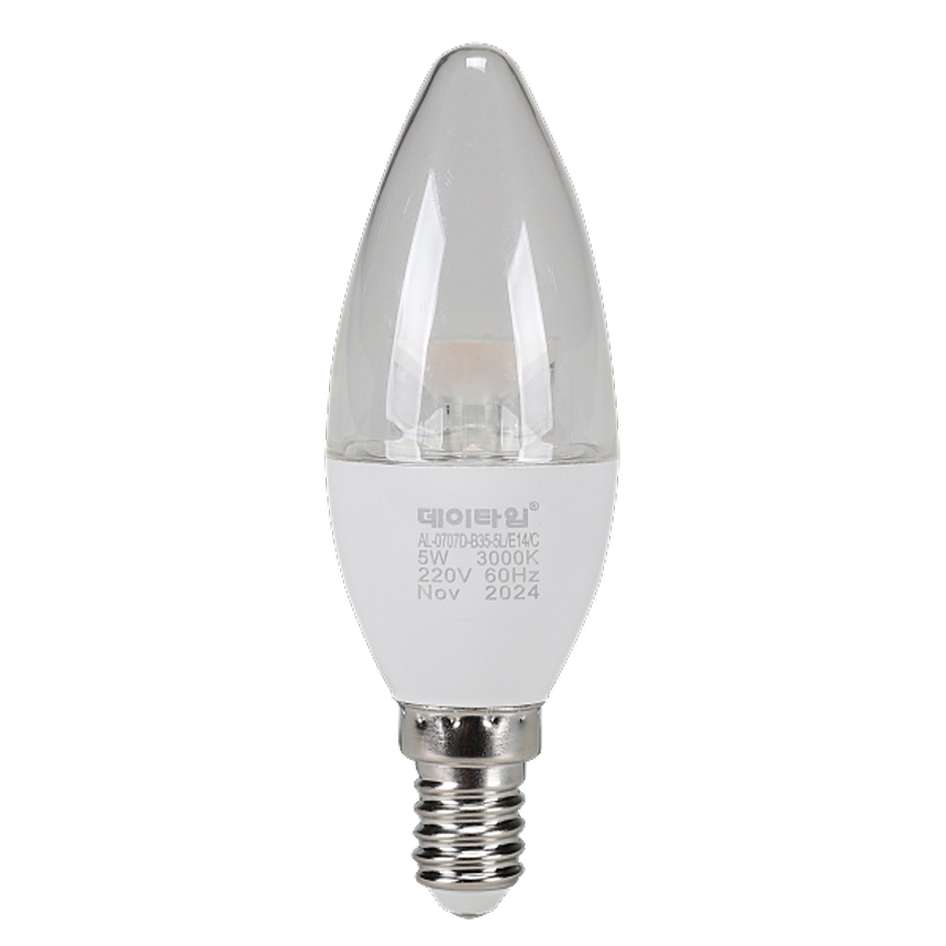 LED 촛대구 투명 5W E14 전구색 3000K 촛불 꼬마 전구 램프 데이타임 - 상세 이미지 2