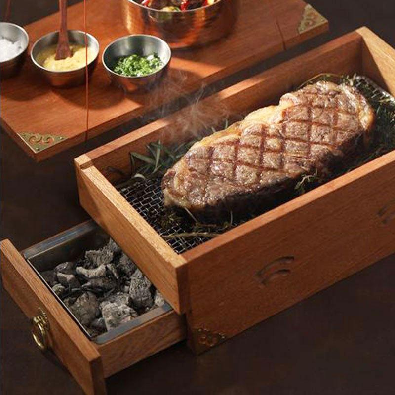 야외 훈연상자 바베큐 바비큐 스모커 캠핑용 훈제박스 원형 숯불그릴 케이스 화로대 - 상품 이미지