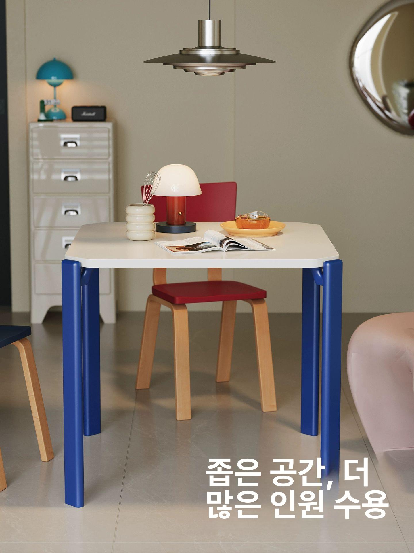 원목 소형 사각 식탁 카페 다이닝테이블 북유럽 인테리어 홈카페 목재 가구 - 상세 이미지 3