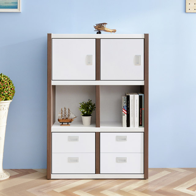 가구의서 G3 멀티 책장 811x280x1200mm, 3단, 오크화이트 - 상품 이미지